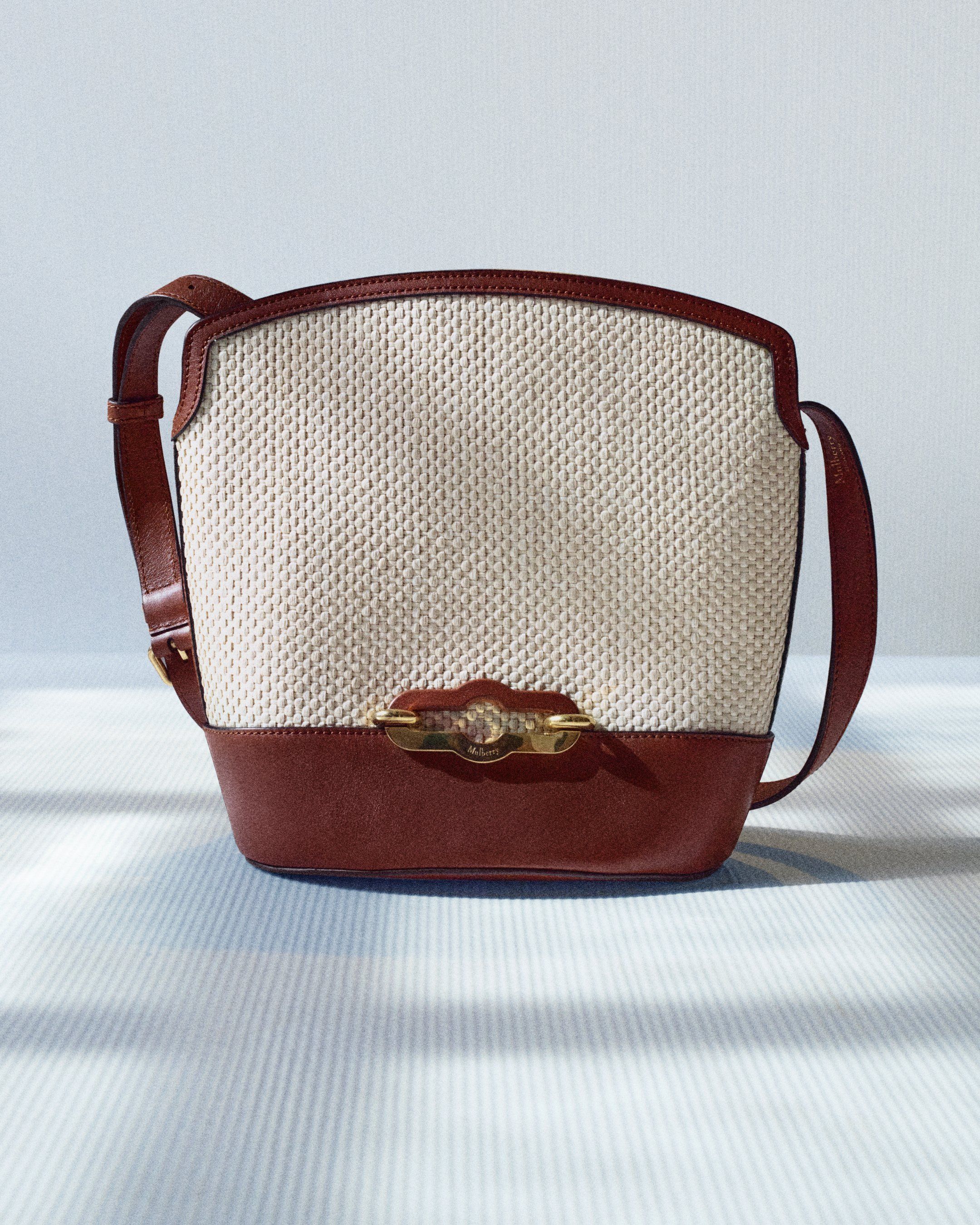 Mulberry Pimlico Bucket Bag in Raffia and brown leather